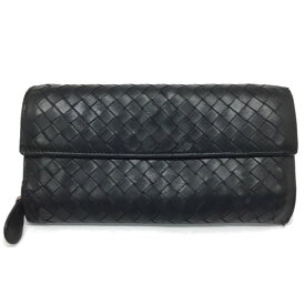 BOTTEGA　VENETA【ボッテガヴェネタ】二つ折り長財布　イントレチャート　150509　V0013　1000　ブラック【中古品/USED-B】質屋　かんてい局那覇店　n3101913927300021