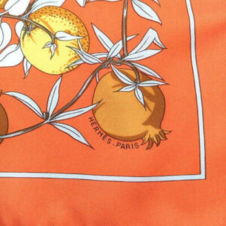 楽天市場】HERMES エルメス スカーフ カレ45 オレンジ 植物 シルク100 