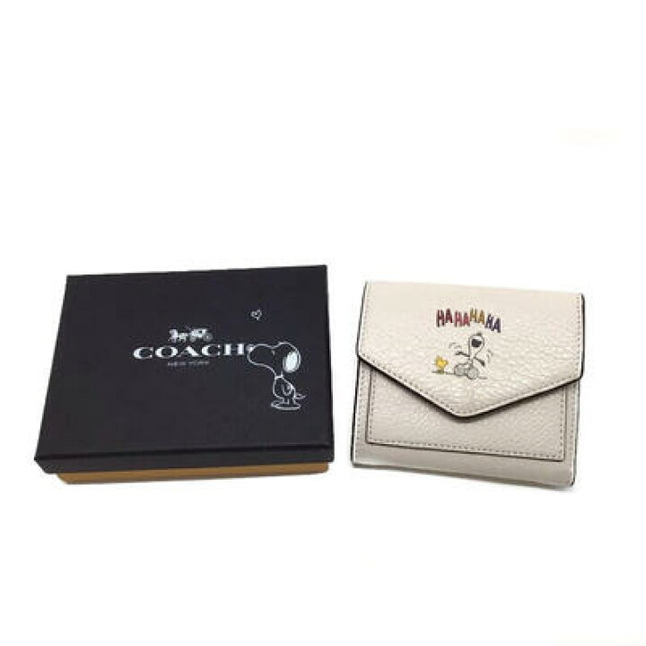 楽天市場】COACH コーチ 16121B スヌーピーコラボ 三つ折り財布 レザー 