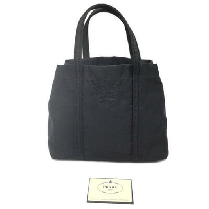 楽天市場】PRADA BN0678 ナイロン 刺繍 ミニトートバッグ ブラック  