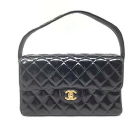 CHANEL　シャネル　ダブルフェイス　マトラッセ　ハンドバッグ　パテントレザー　ブラック×ゴールド金具　USED-BC　k3100428927400021　送料無料　かんてい局コザ山内店