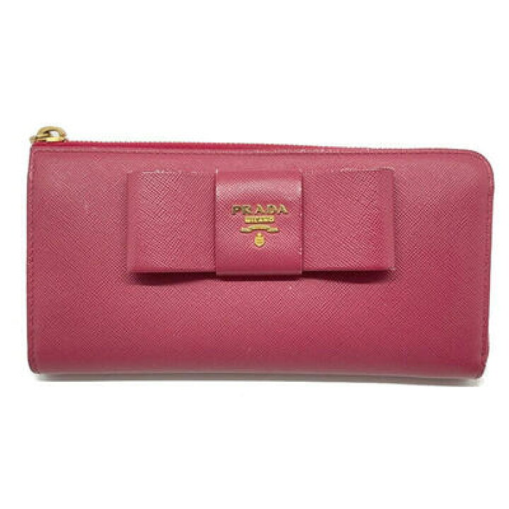 楽天市場】PRADA プラダ 1M1183 L字ファスナー長財布 リボン 