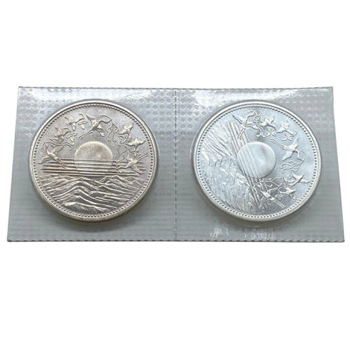 楽天市場】記念硬貨 2点セット 天皇陛下御在位六十年 壱万円銀貨 昭和 
