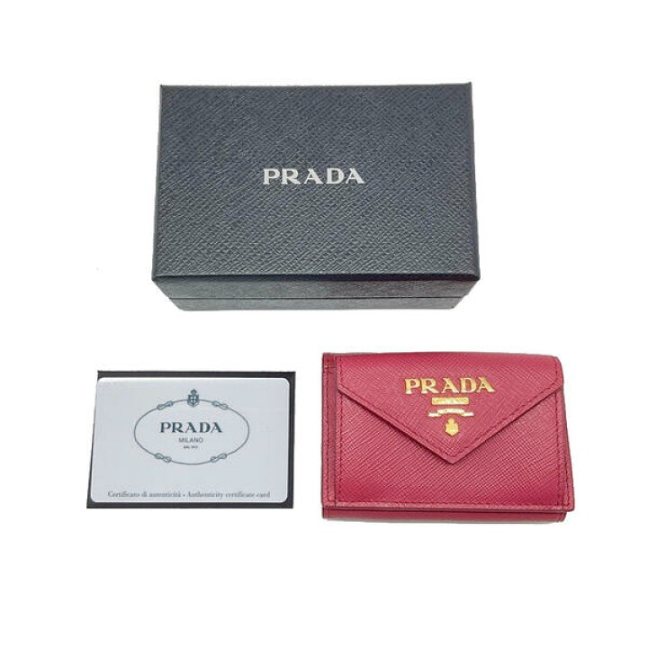楽天市場】PRADA プラダ 1MH021 三つ折り財布 コンパクトウォレット  
