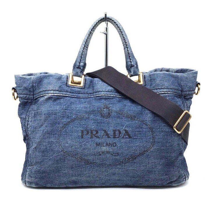 楽天市場】PRADA プラダ BN2069 カナパ ハンドバッグ 2WAY デニム  