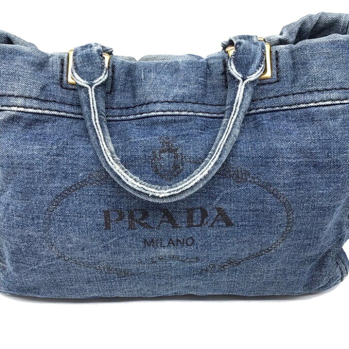 楽天市場】PRADA プラダ BN2069 カナパ ハンドバッグ 2WAY デニム  