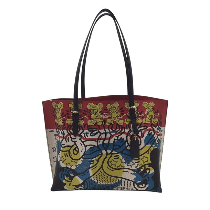 トートバッグ ナチュラルベージュ ブラック 5226 美品 ミッキー キース 