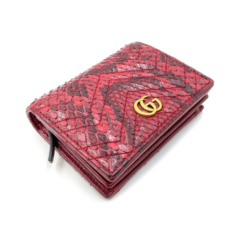 楽天市場】GUCCI グッチ 466492 パイソン コンパクトウォレット レザー  