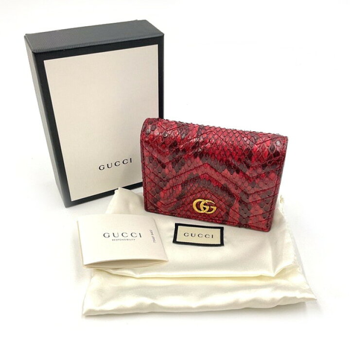 楽天市場】GUCCI グッチ 466492 パイソン コンパクトウォレット レザー  