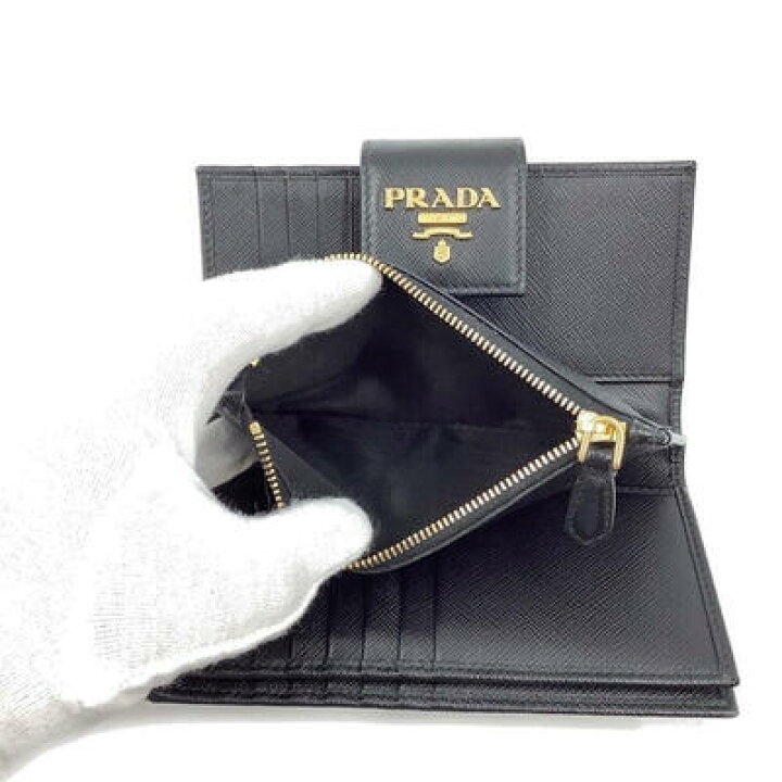 楽天市場】PRADA プラダ 1ML005 二つ折り財布 サフィアーノレザー/NERO 