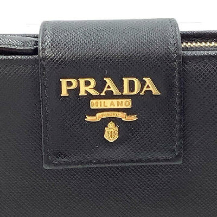 楽天市場】PRADA プラダ 1ML005 二つ折り財布 サフィアーノレザー/NERO 