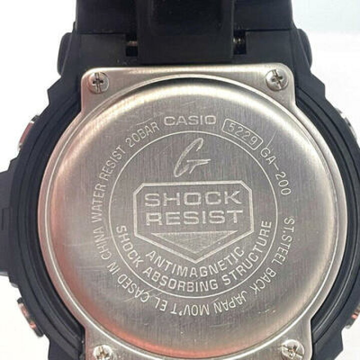 CASIO GA-200 ブラック ショックレジスト G-SHOCK モノトーンカラー GA 