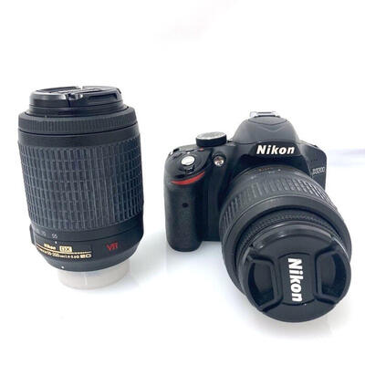 現品販売 Nikon 望遠付き ダブルズームキット 一眼レフカメラ D3200 デジタルカメラ