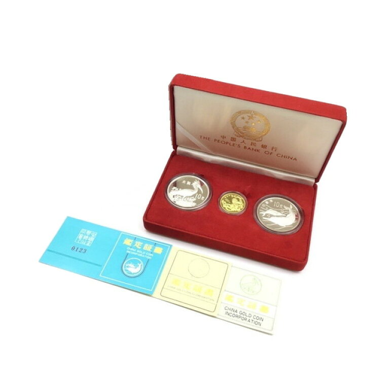 楽天市場】中国人民銀行 珍動物記念硬貨 金貨・銀貨3点セット 中古品 