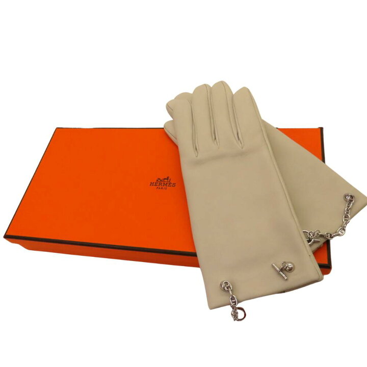 楽天市場】【中古】HERMES エルメス グローブ ボニー シェーヌダンクル 