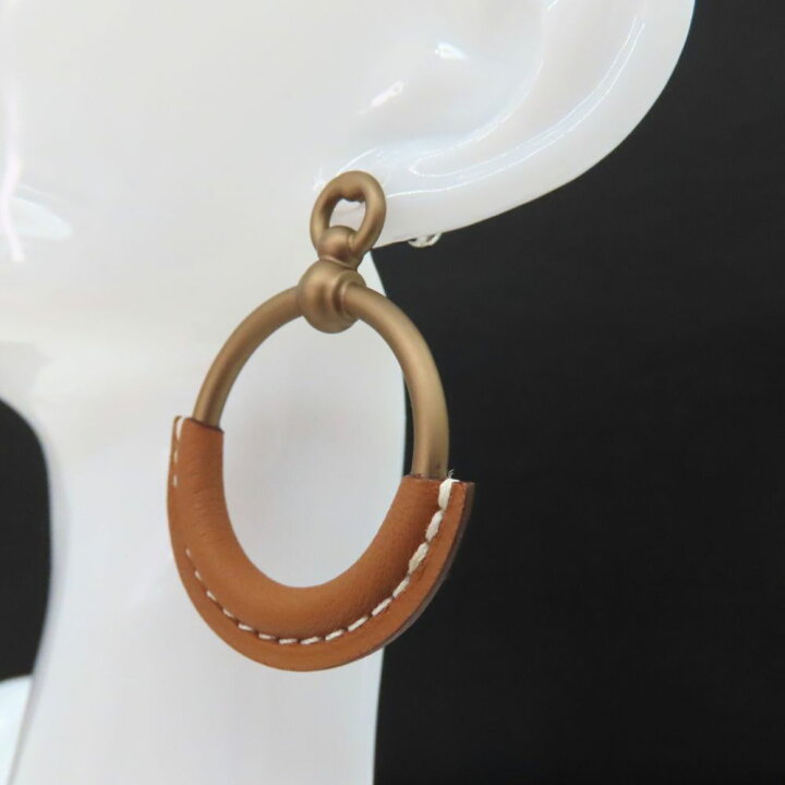 楽天市場】【中古】HERMES エルメス ループグラン ピアス PM ゴールド 