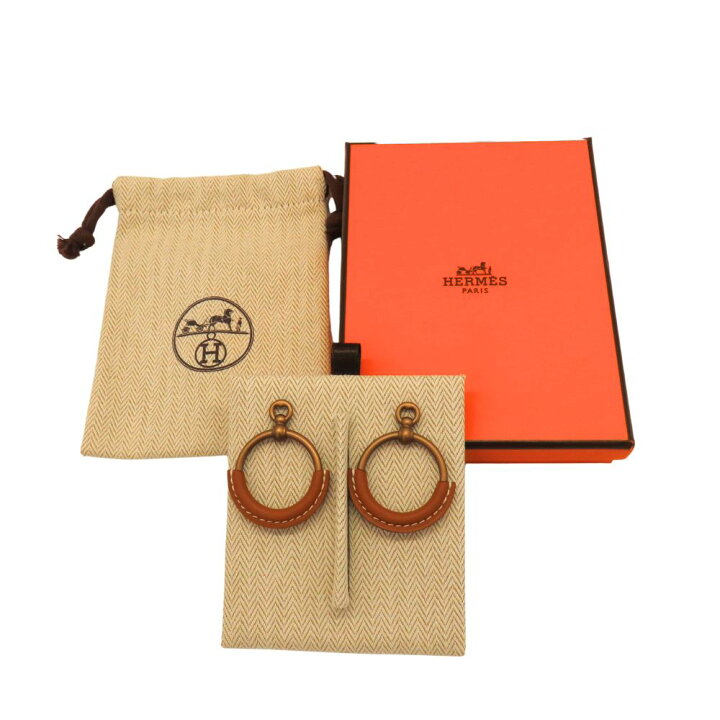 楽天市場】【中古】HERMES エルメス ループグラン ピアス PM ゴールド  
