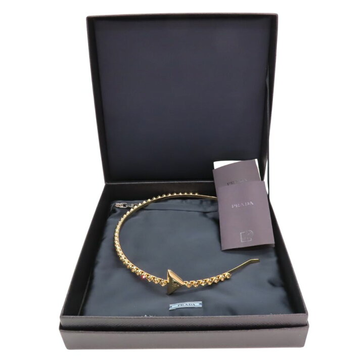 楽天市場】【中古】PRADA プラダ 95897 カチューシャ ゴールド 