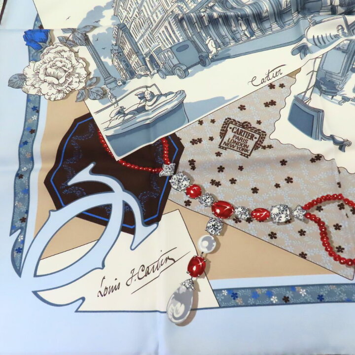 楽天市場】【中古】Cartier カルティエ スクエアスカーフ90(80×80 