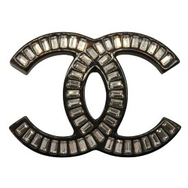 ≪値下げ≫【中古】CHANEL シャネル ココマーク ブローチ ラインストーン ビジュー 2007年 クルーズコレクション ブラック×シルバー系 アクセサリー A2405057 【無料ギフトラッピング承ります】