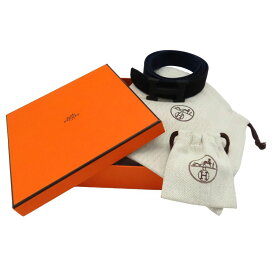 【中古】HERMES エルメス モノクロームバックル《H》マットメタル ＆ ニットベルト リバーシブル《スプリント》ブルー ブラック Sサイズ 32mm メンズ A2504006 【無料ギフトラッピング承ります】
