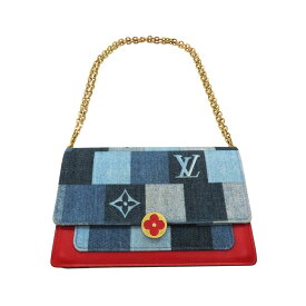 【中古】ルイヴィトン LOUIS VUITTON M69036 デニム・モノグラム ポルトフォイユ・フロール チェーンウォレット ブルー ルージュ クラッチバッグ ショルダーバッグ レディース A2505078 【無料ギフトラッピング承ります】