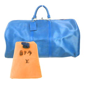 【中古】Louis Vuitton ルイヴィトン M42955 エピ キーポル55 トレドブルー ボストンバッグ 旅行 大容量 メンズ レディース A2600058【無料ギフトラッピング承ります】