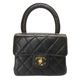 【中古】CHANEL シャネル ミニマトラッセ 親子バッグ子 ラムスキン ゴールド金具 黒 ブラック ココマーク ハンドバッグ ミニバッグ コンパクト A2601555【無料ギフトラッピング承ります】