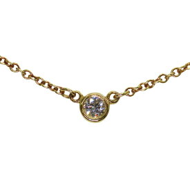 【中古】TIFFANY＆Co. ティファニー ネックレス バイザヤード K18YG 約1.88g 約40cm トップ約3.43mm Au750 エルサ・ペレッティ ダイヤ ネックレス イエローゴールド 一粒ダイヤ A2602086【無料ギフトラッピング承ります】