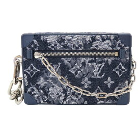 【中古】LOUIS VUITTON ルイヴィトン M80033 モノグラム・タペストリーキャンバス ミニ・ソフトトランク チェーンショルダー デニム ファブリック 紺系 ネイビー A2602145【無料ギフトラッピング承ります】