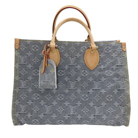 【中古】LOUIS VUITTON ルイヴィトン M13189 モノグラム・デニム オンザゴーMM ウォッシュドグレー ライトグレー トートバッグ ハンドバッグ ショルダー 2WAY ヴィンテージ風 A2602366【無料ギフトラッピング承ります】