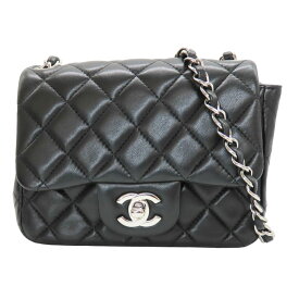 【中古】CHANEL シャネル ミニマトラッセ チェーンショルダー 型:A35200 ラムスキン ブラック シルバー金具 黒 シングルフラップ ミニバッグ ココマーク A2602312【無料ギフトラッピング承ります】