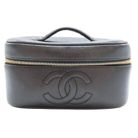 【中古】CHANEL シャネル バニティバッグ 型:A01997 キャビアスキン 横型 ブラック 黒 ココマーク コスメポーチ ポーチ ミニバッグ ヴィンテージ A2602686【無料ギフトラッピング承ります】