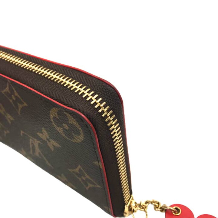 楽天市場 美品 ルイヴィトン M ポルトフォイユクレマンス フラワーチャーム コクリコ 赤 レッド ラウンドファスナー長財布 ラウンドジップ レディース メンズ 花 ウォレット 小銭入れ有 モノグラム 中古 質屋かんてい局山形北店