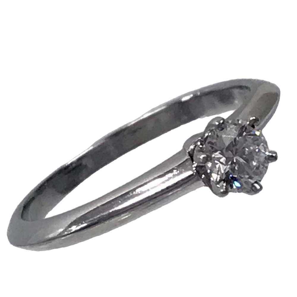  ティファニー ソリティア ダイヤモンドリング デザインリング 指輪 Pt950 約11号 約3.2g ダイヤモンド0.27ct シルバー色 銀色 1Pダイヤ アクセサリー ジュエリー 宝飾品 レディース 