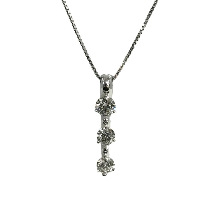 楽天市場】【美品】 3連ダイヤモンドネックレス Pt900 Pt850 最大約  
