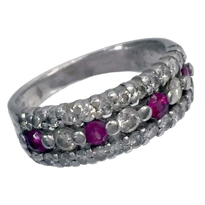 楽天市場】【良品】ルビー付きデザインリング Pt900 プラチナ 指輪 約  