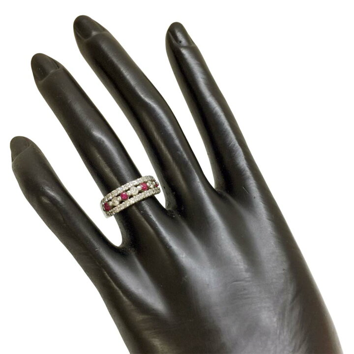 楽天市場】【良品】ルビー付きデザインリング Pt900 プラチナ 指輪 約  