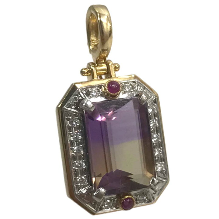 楽天市場】【美品】アメトリン ペンダントトップ K18 Au750 Pt900  