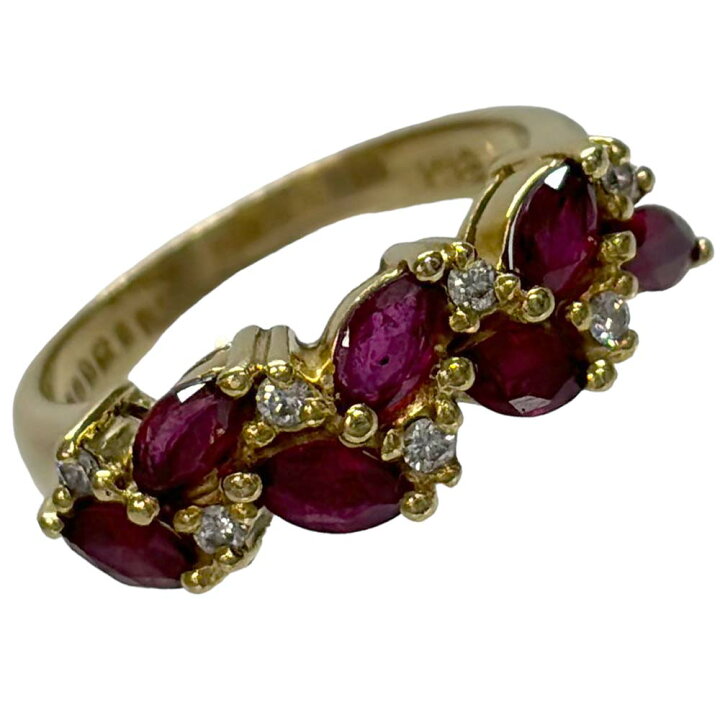 楽天市場】【美品】ミキモト ルビーxダイヤモンド デザインリング K18  