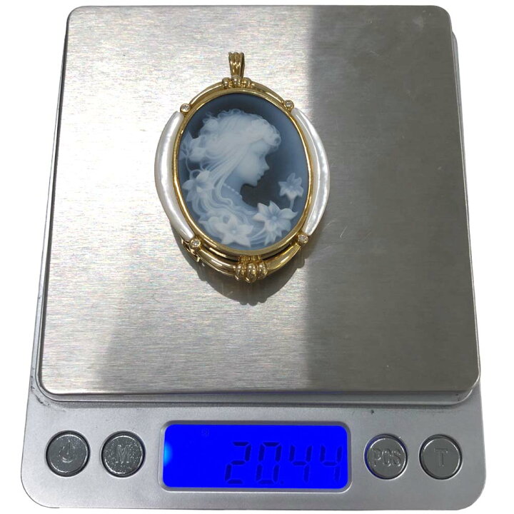 楽天市場】［南店］【美品】 K18 カメオ ブローチ 兼 ペンダントトップ  