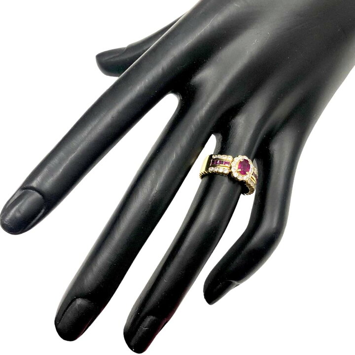 楽天市場】［南店］ 【極美品】 メレダイヤモンド付ルビーリング K18 