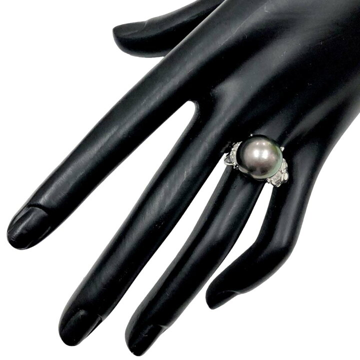 楽天市場】［南店］ 【極美品】 メレダイヤモンド付ブラックパール 