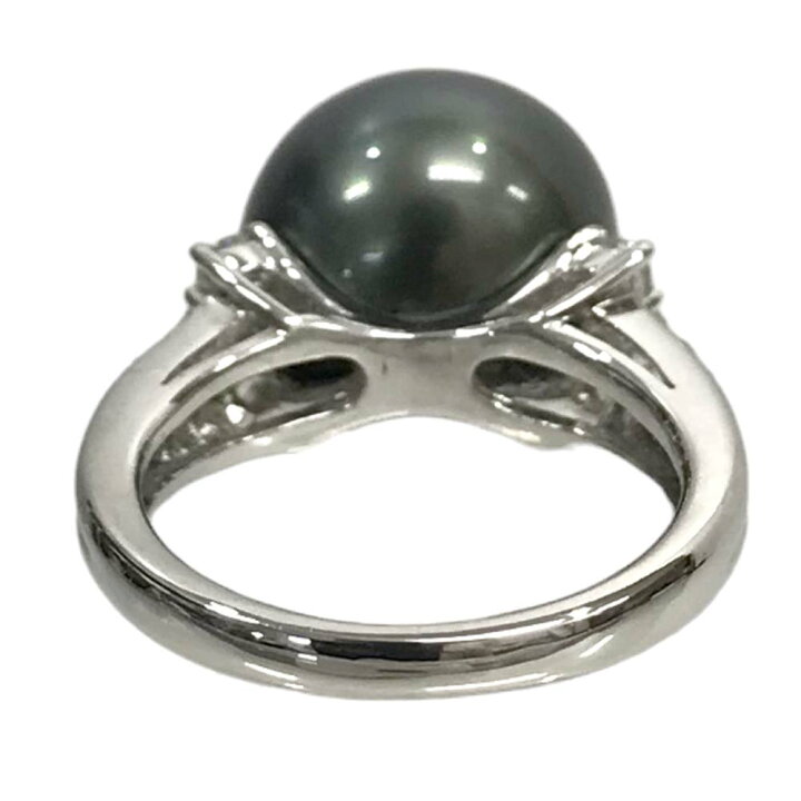 楽天市場】【美品】 ブラックパール デザインリング Pt900 プラチナ 約 