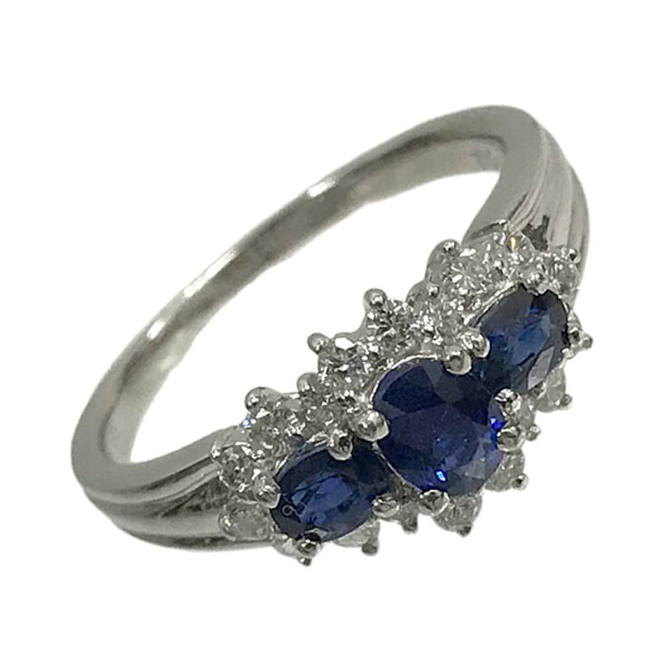 楽天市場】【美品】 サファイア付き デザインリング Pt900 プラチナ 約 