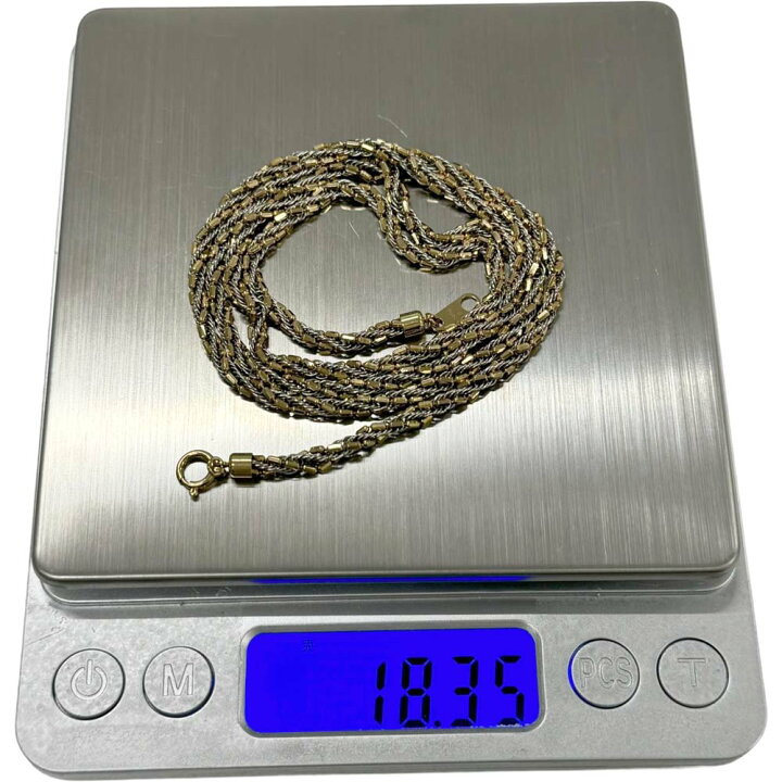楽天市場】［南店］【美品】K18 Pt850 編み込みネックレス 約60cm 約 
