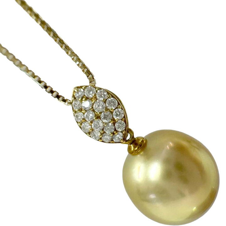 楽天市場】［南店］【美品】ゴールデンパールネックレス K18 12.0mm 