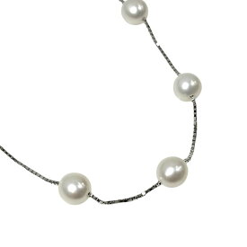 【美品】 タサキ 16Pパール ステーション ネックレス K18WG 約9.3g 約6.6mm 約44.5cm ジュエリー アクセサリー レディース【中古】