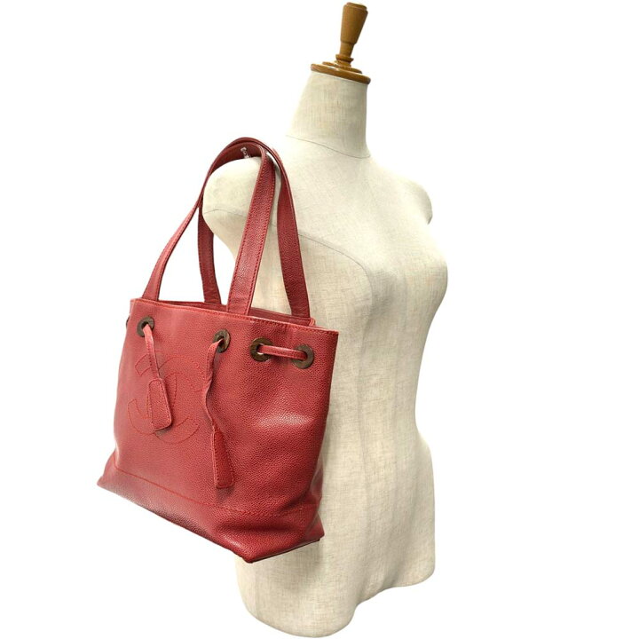 楽天市場】【美品】 シャネル キャビアスキン トートバッグ 巾着型  