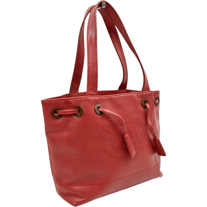 楽天市場】【美品】 シャネル キャビアスキン トートバッグ 巾着型  